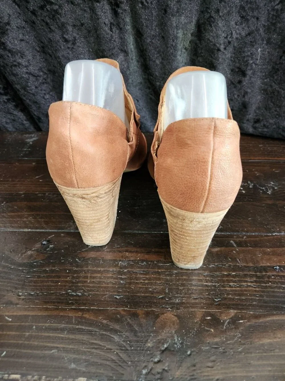 Adam Tucker McKenna Brown Leather Peep-toe Block Heel Sandal/Sz. 9.5 - Picture 6 of 7